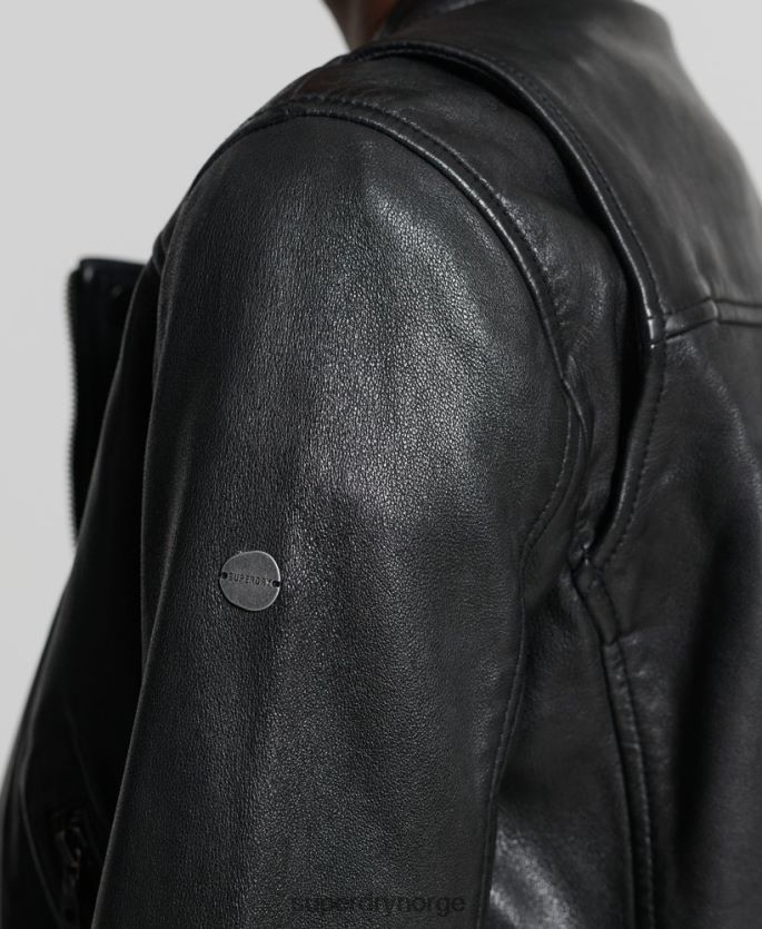 Superdry svart klær 86P46D3717 klassisk racerjakke i skinn kvinner