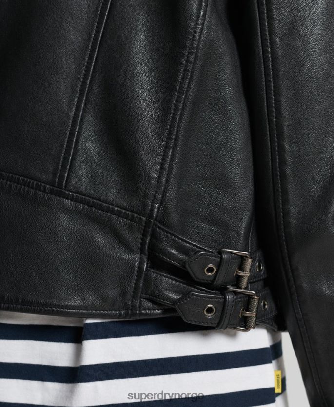 Superdry svart klær 86P46D3717 klassisk racerjakke i skinn kvinner