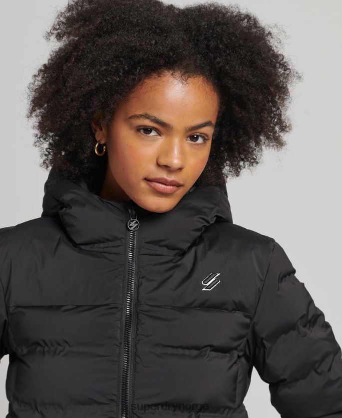 Superdry svart klær 86P46D3726 varmeforseglet polstret jakke kvinner