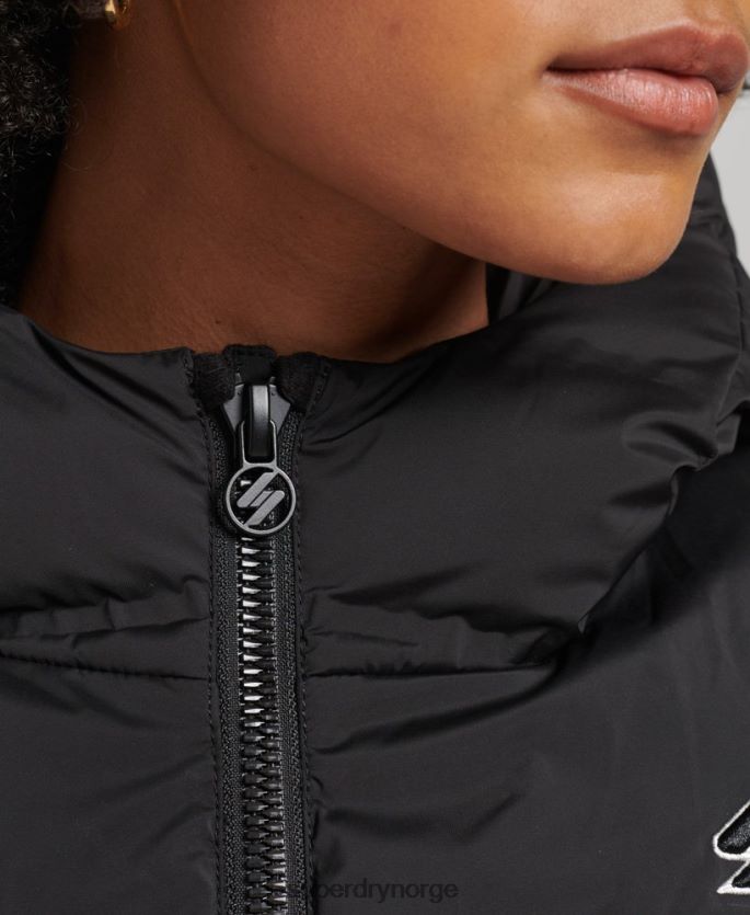 Superdry svart klær 86P46D3726 varmeforseglet polstret jakke kvinner