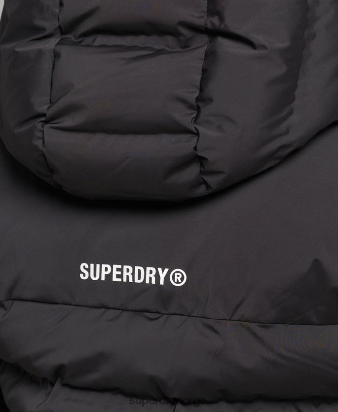 Superdry svart klær 86P46D3726 varmeforseglet polstret jakke kvinner