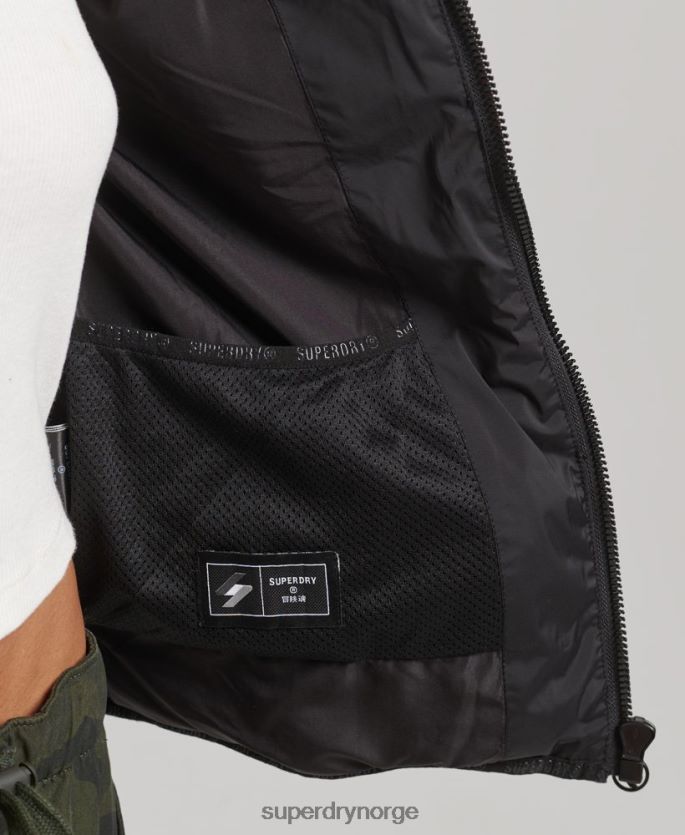 Superdry svart klær 86P46D3726 varmeforseglet polstret jakke kvinner