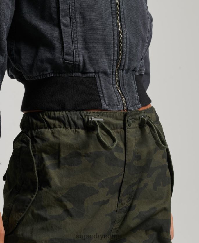 Superdry svart klær 86P46D3733 indie club canvas jakke kvinner