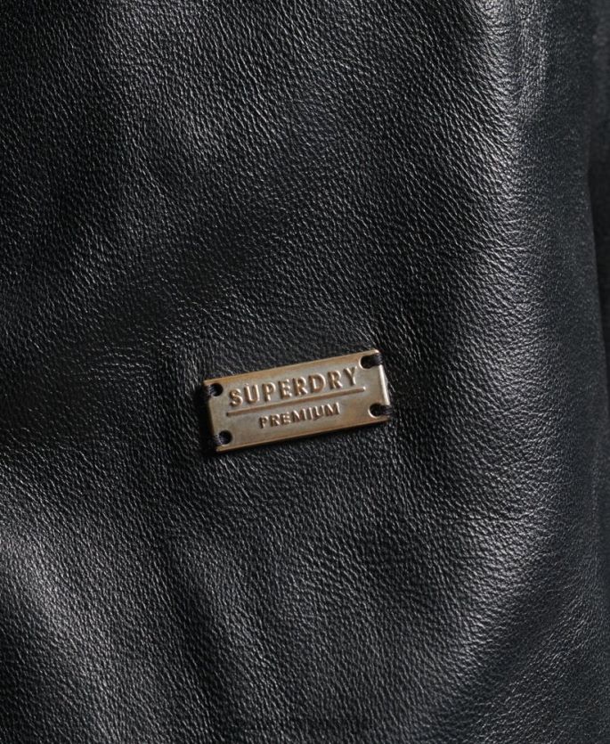Superdry svart klær 86P46D3735 rylee bikerjakke i skinn kvinner