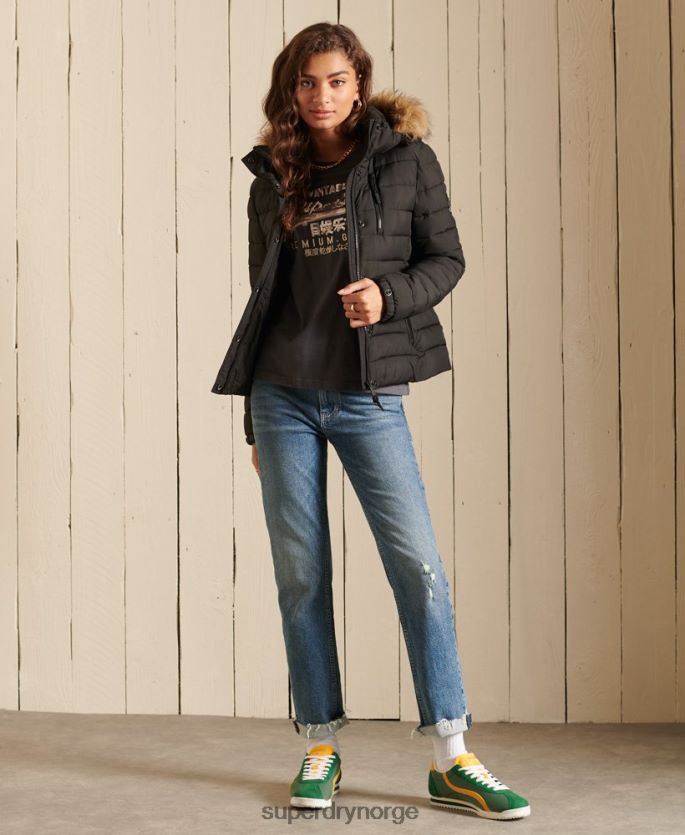 Superdry svart klær 86P46D3741 klassisk fuji-jakke i fuji kvinner