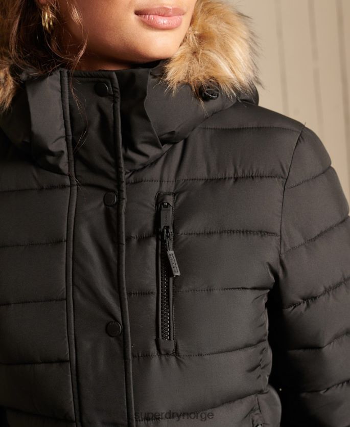 Superdry svart klær 86P46D3741 klassisk fuji-jakke i fuji kvinner