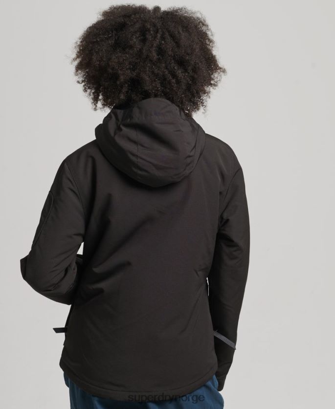 Superdry svart klær 86P46D3742 ultimate sd-vindjakke med hette kvinner