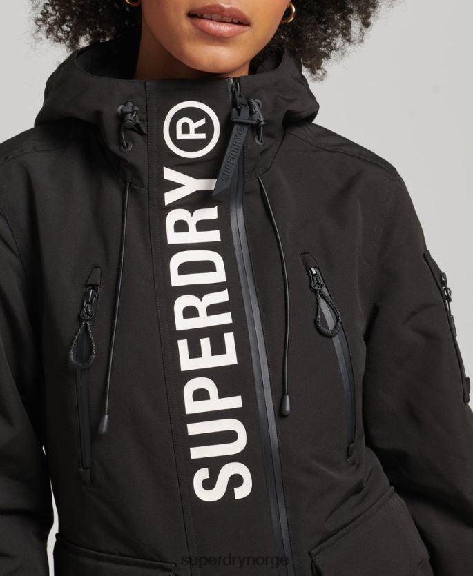 Superdry svart klær 86P46D3742 ultimate sd-vindjakke med hette kvinner