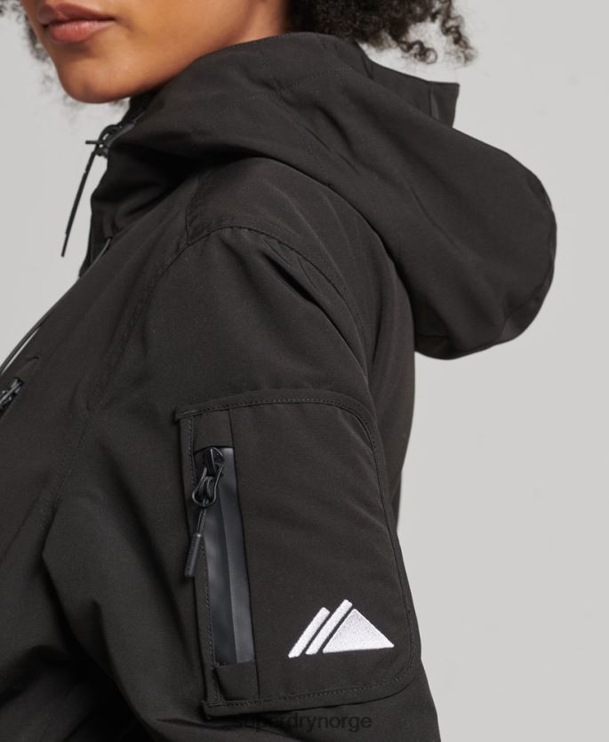 Superdry svart klær 86P46D3742 ultimate sd-vindjakke med hette kvinner