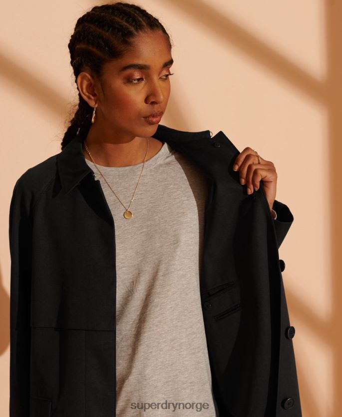 Superdry svart klær 86P46D3849 begrenset opplag klassisk mac kvinner