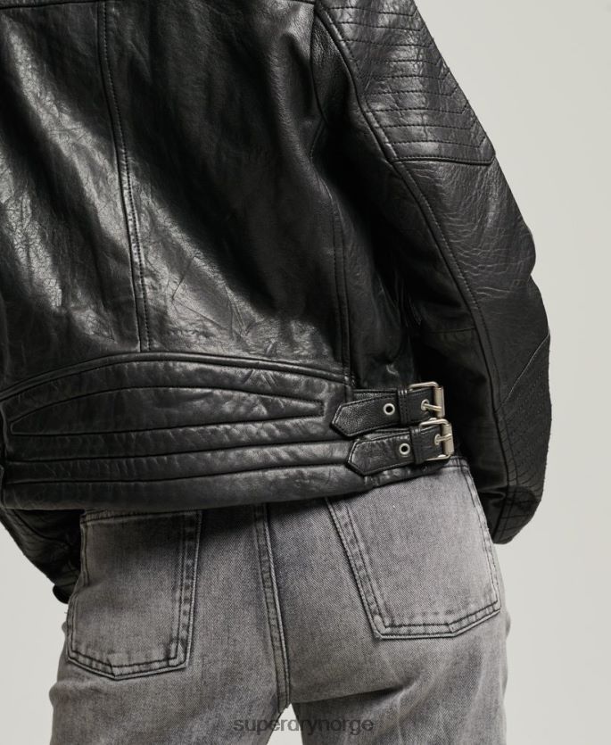 Superdry svart klær 86P46D5410 klassisk racerjakke i skinn kvinner