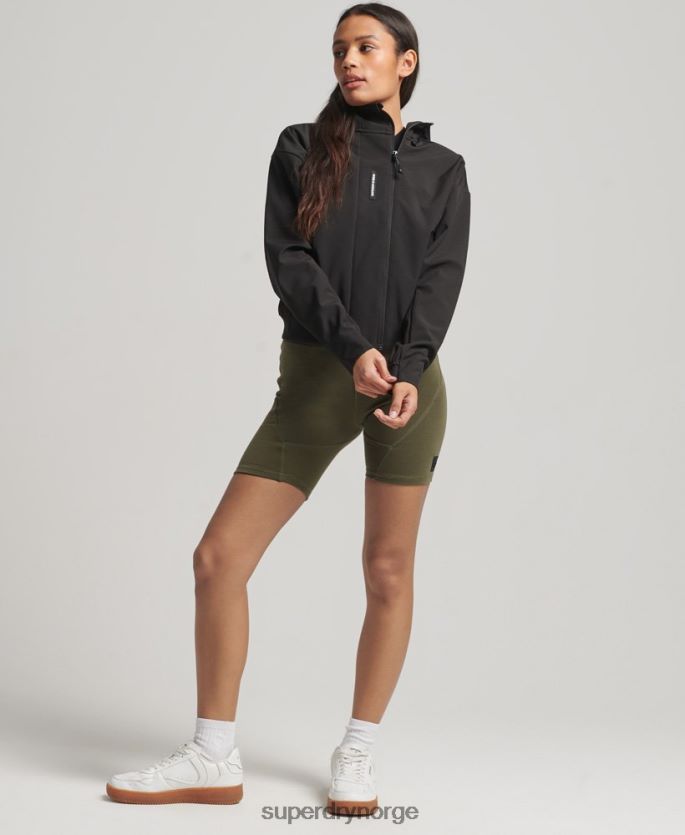 Superdry svart klær 86P46D5432 tech crop softshell-jakke kvinner