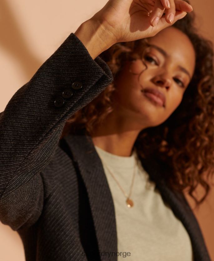 Superdry svart klær 86P46D5475 ullblazer i begrenset opplag kvinner