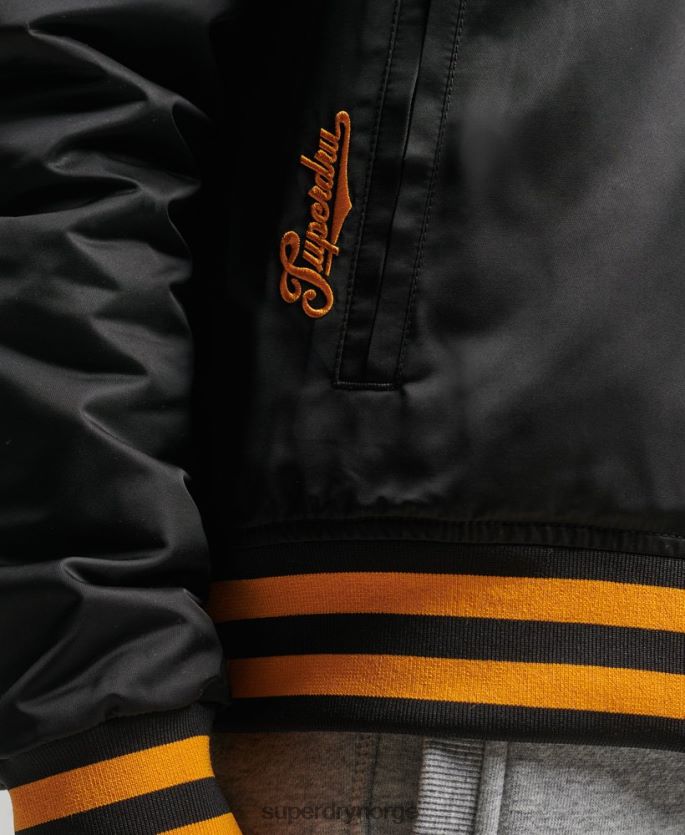 Superdry svart klær 86P46D5492 vintage varsity bomberjakke kvinner