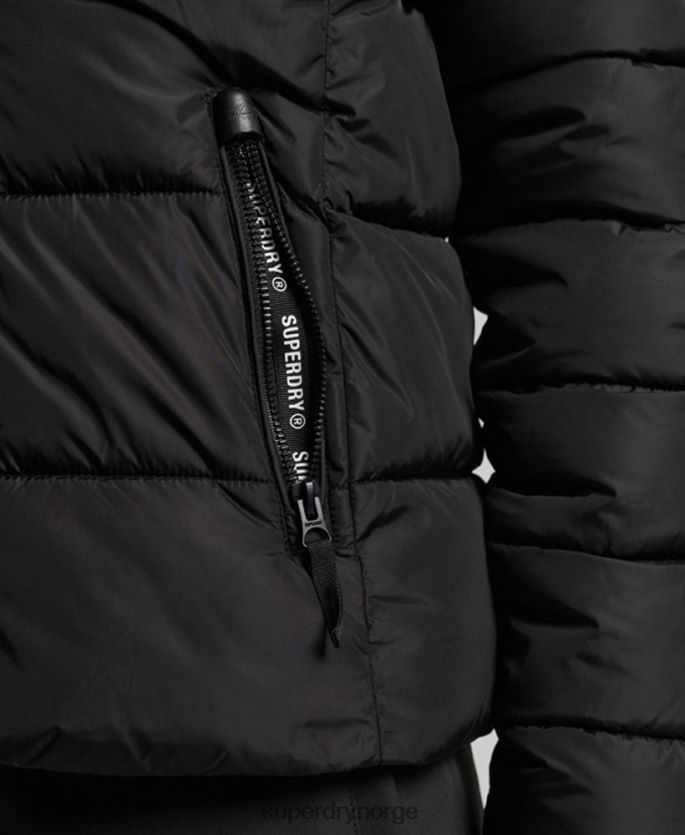 Superdry svart klær 86P46D5504 fjellhette fuji luxe jakke kvinner