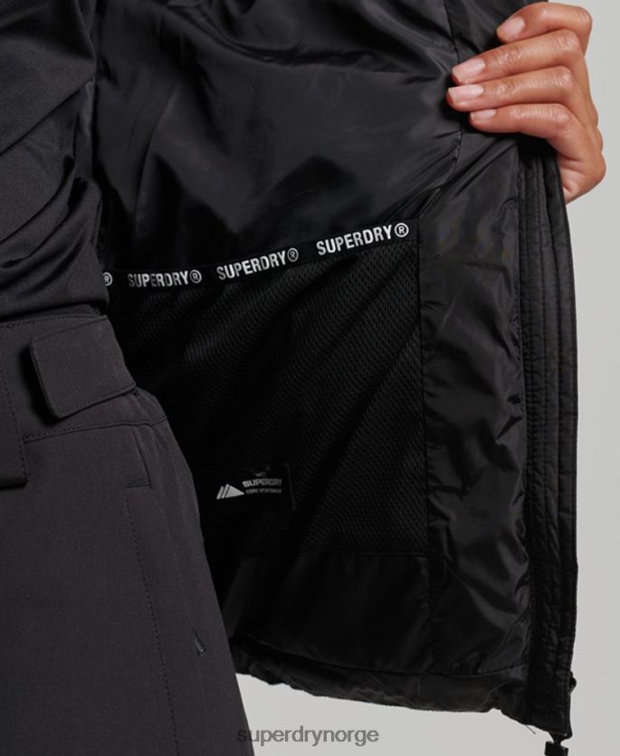 Superdry svart klær 86P46D5504 fjellhette fuji luxe jakke kvinner