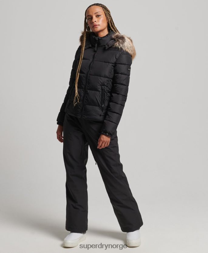 Superdry svart klær 86P46D5504 fjellhette fuji luxe jakke kvinner