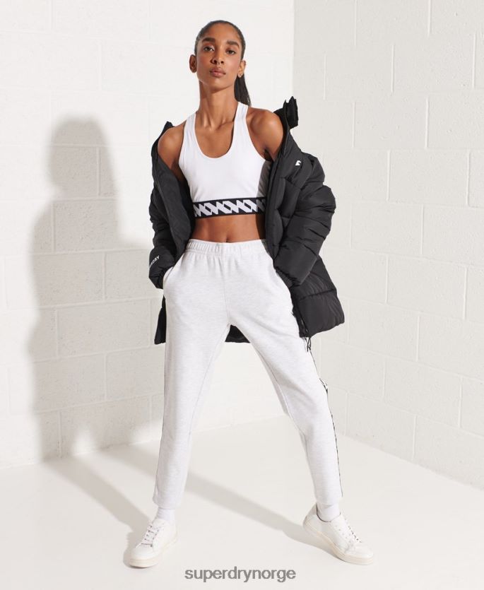 Superdry svart klær 86P46D5527 langline sports pufferjakke kvinner