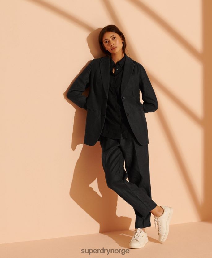 Superdry svart klær 86P46D5541 hamp blazer i begrenset opplag kvinner