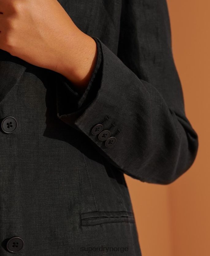 Superdry svart klær 86P46D5541 hamp blazer i begrenset opplag kvinner