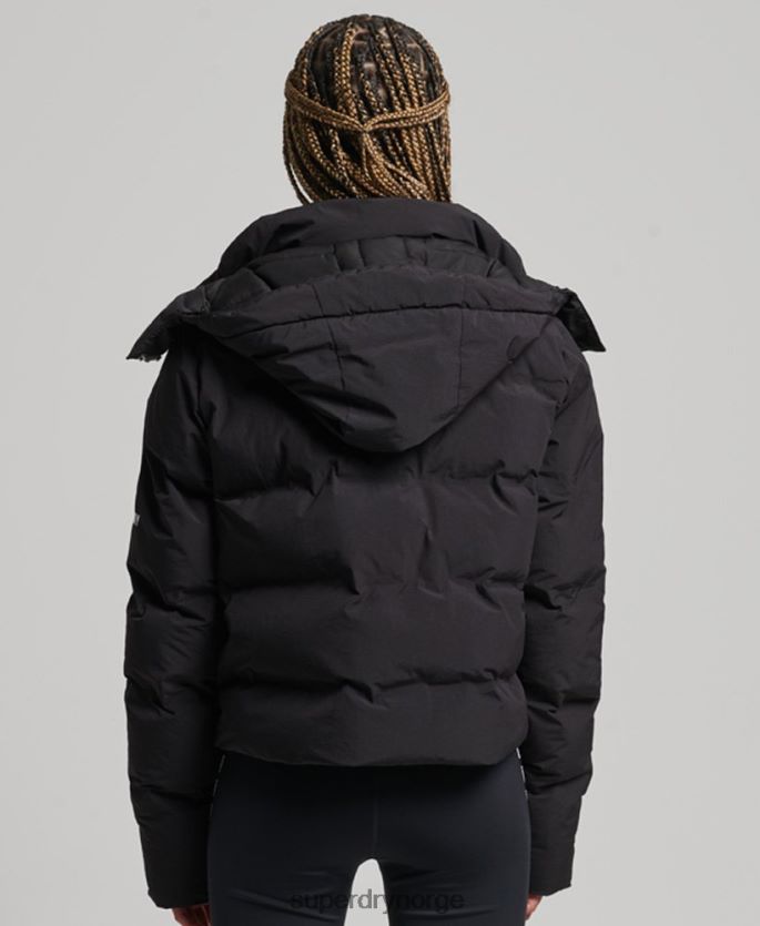 Superdry svart klær 86P46D5596 train boxy puffer jakke kvinner
