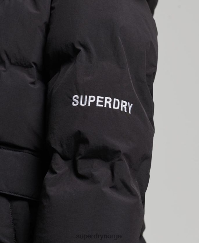 Superdry svart klær 86P46D5596 train boxy puffer jakke kvinner