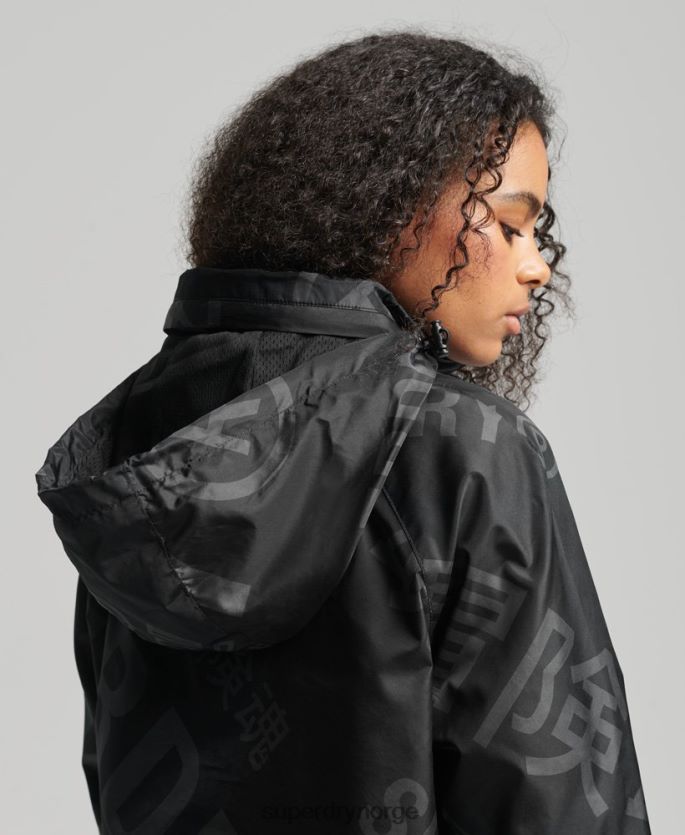 Superdry svart klær 86P46D5602 kode viktig grafisk overhead kvinner