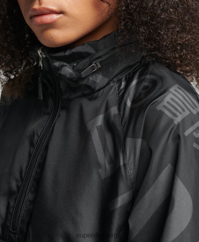 Superdry svart klær 86P46D5602 kode viktig grafisk overhead kvinner