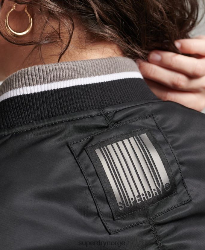 Superdry svart klær 86P46D5661 opportunistisk ma-1 bomberjakke kvinner