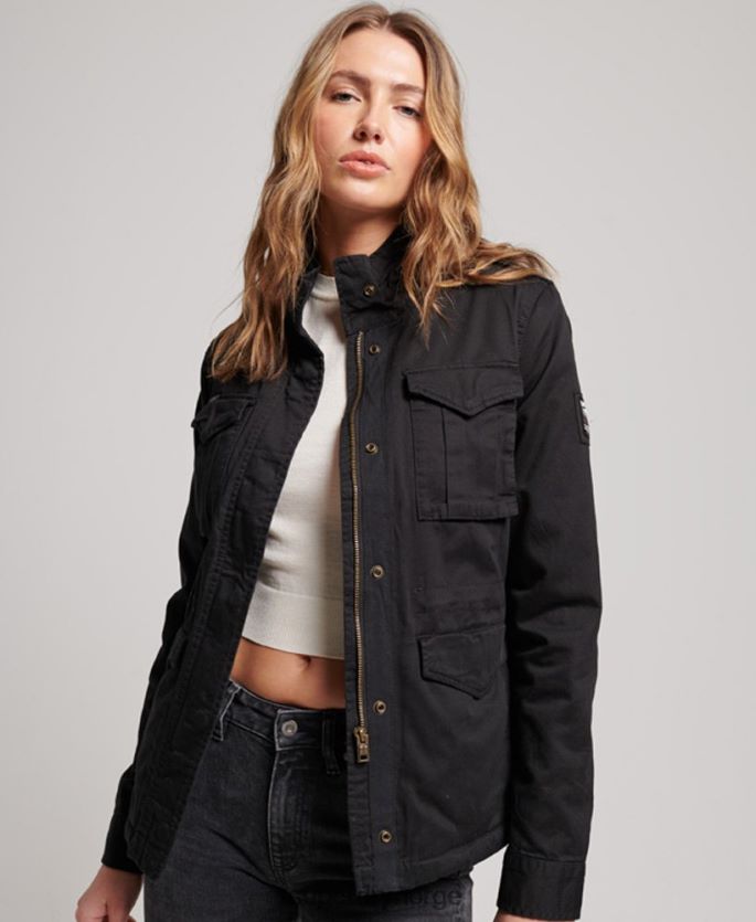 Superdry svart klær 86P46D5679 klassisk rookie borg jakke kvinner