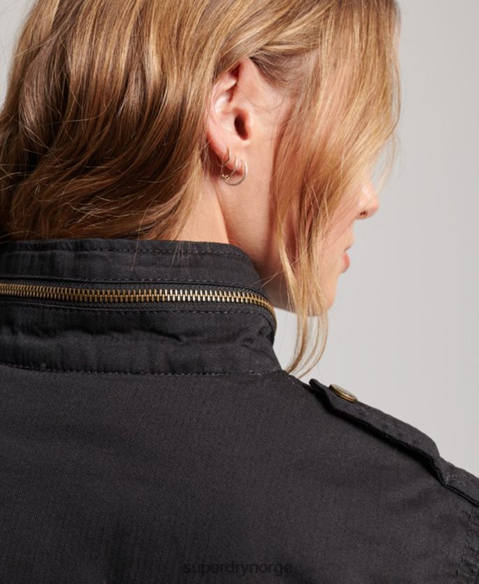 Superdry svart klær 86P46D5679 klassisk rookie borg jakke kvinner