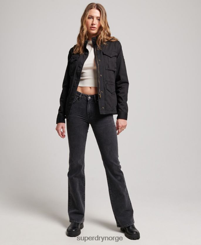 Superdry svart klær 86P46D5679 klassisk rookie borg jakke kvinner