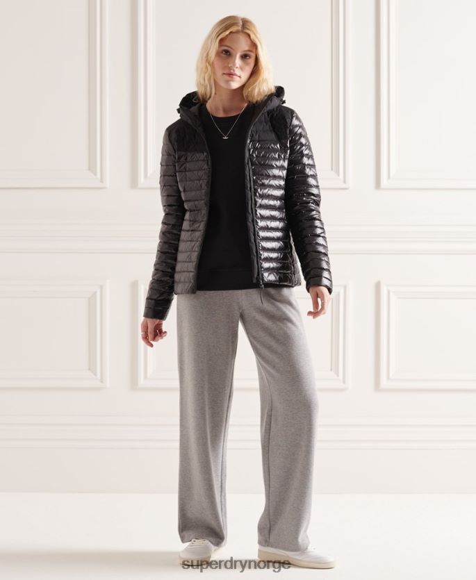 Superdry svart klær 86P46D5710 studios dunjakke med kontrastkjerne kvinner