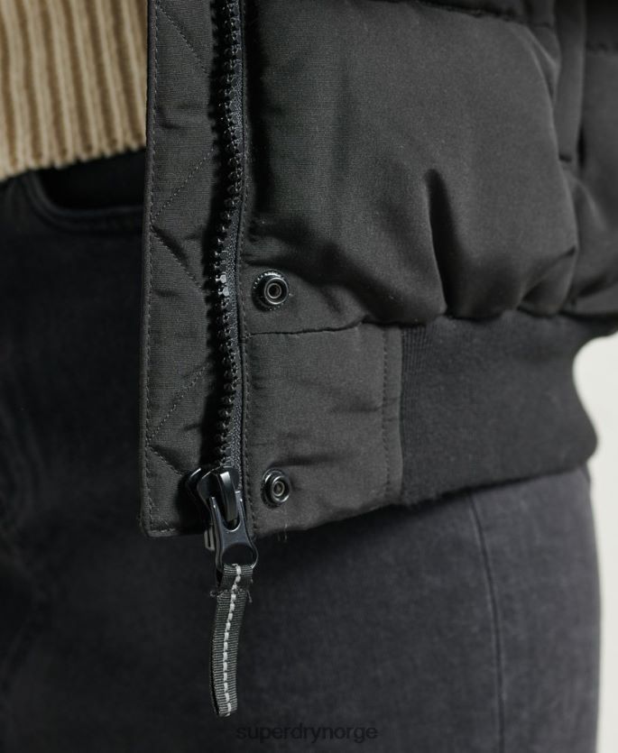 Superdry svart klær 86P46D5718 everest bomberjakke uten hette kvinner