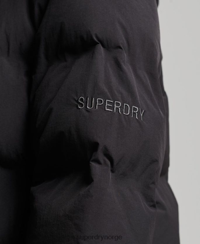 Superdry svart klær 86P46D6350 polstret jakke med langline kvinner