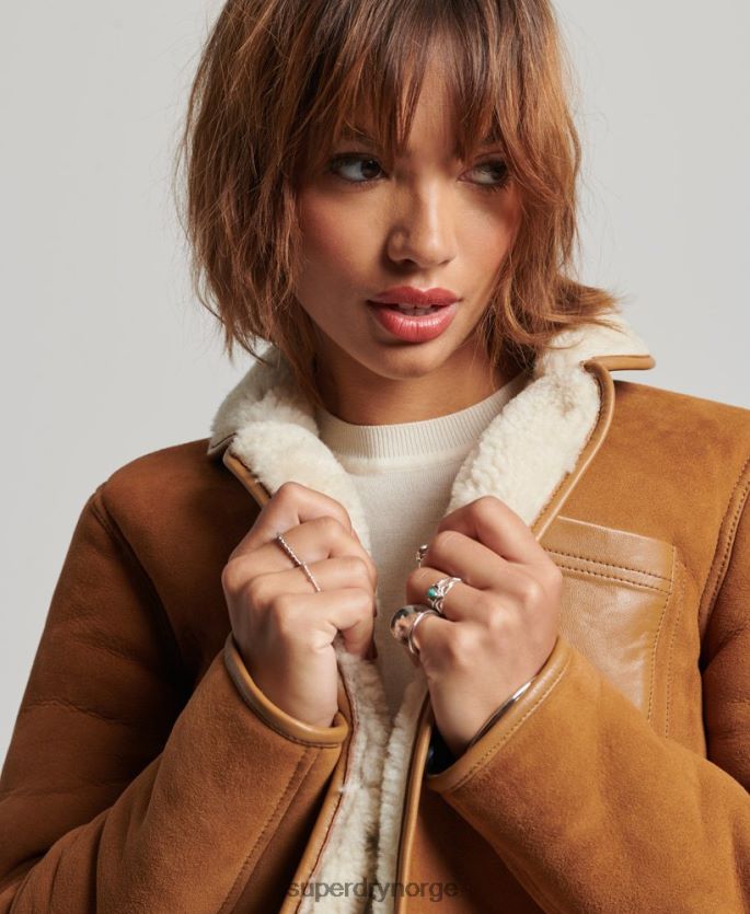 Superdry tan klær 86P46D5424 shearling chore jakke kvinner