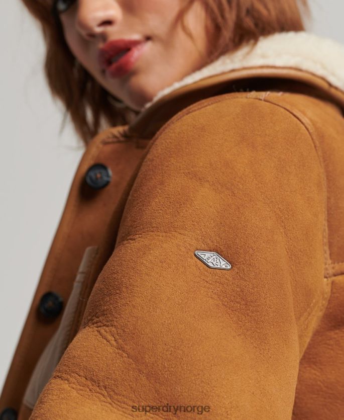 Superdry tan klær 86P46D5424 shearling chore jakke kvinner