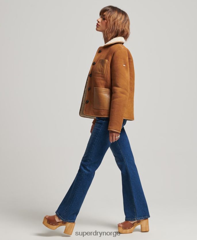 Superdry tan klær 86P46D5424 shearling chore jakke kvinner