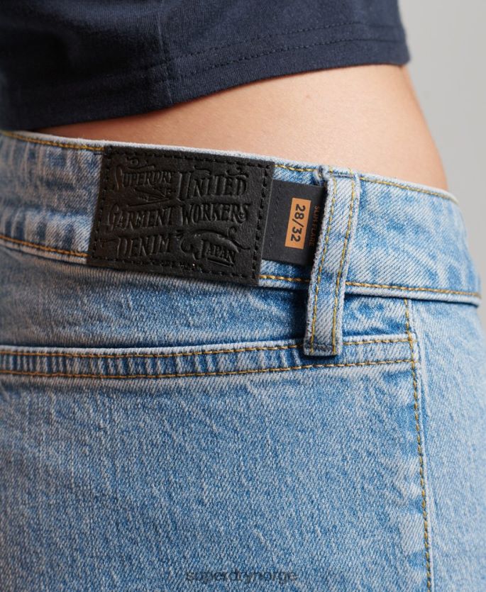 Superdry blå klær 86P46D3863 økologisk bomull vintage lavvekst slim flare jeans kvinner