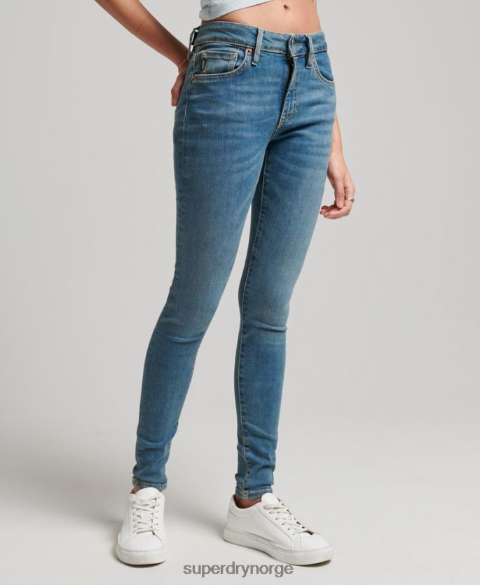 Superdry blå klær 86P46D3865 organisk bomull vintage mellomhøye skinny-jeans kvinner