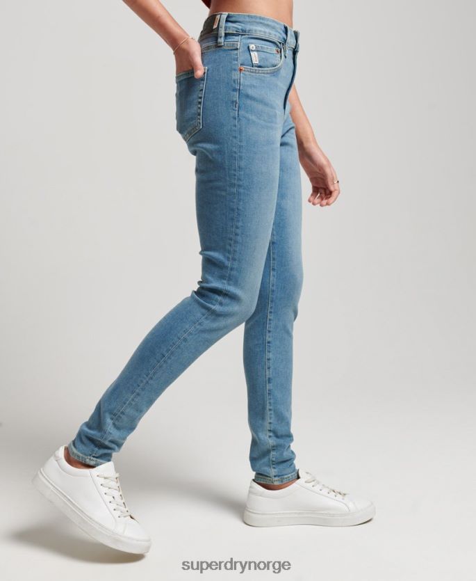 Superdry blå klær 86P46D3880 skinny denim-jeans i økologisk bomull kvinner