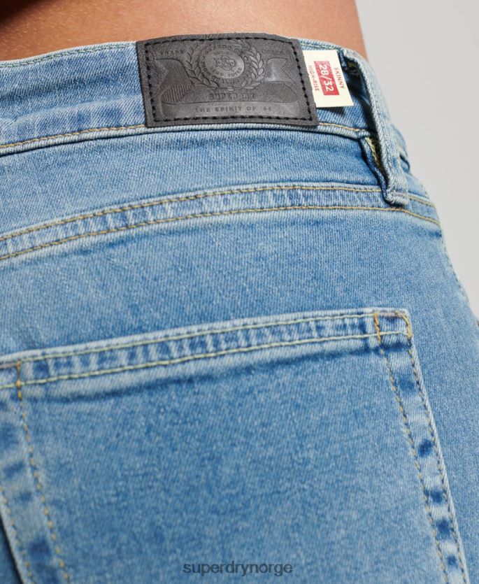 Superdry blå klær 86P46D3880 skinny denim-jeans i økologisk bomull kvinner
