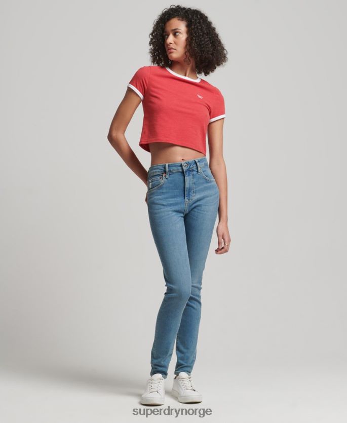 Superdry blå klær 86P46D3880 skinny denim-jeans i økologisk bomull kvinner