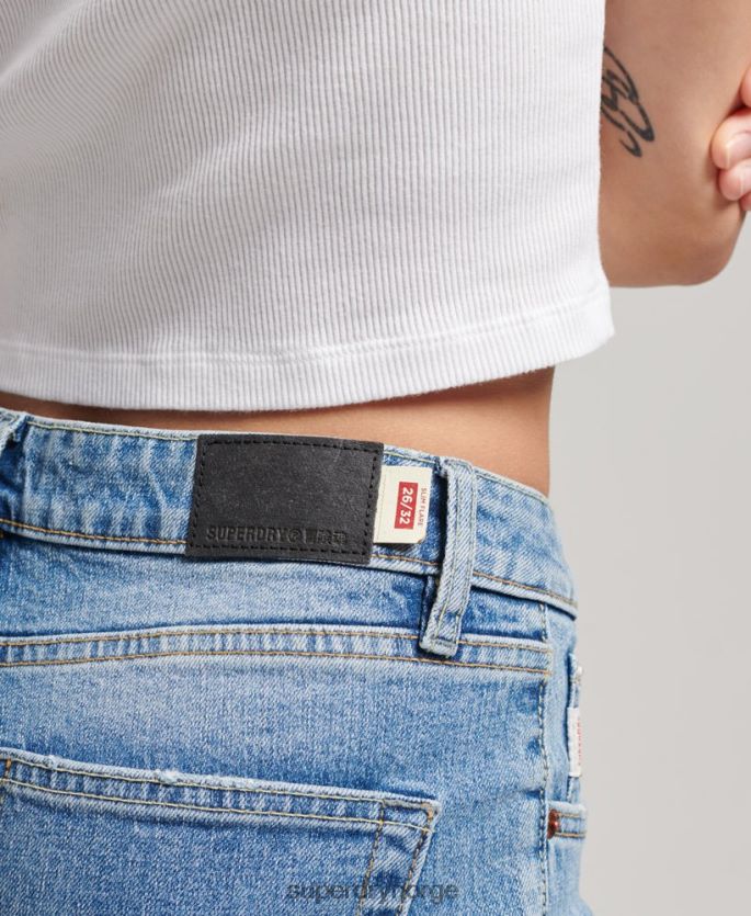 Superdry blå klær 86P46D3887 slim flare jeans i økologisk bomull med middels høyde kvinner