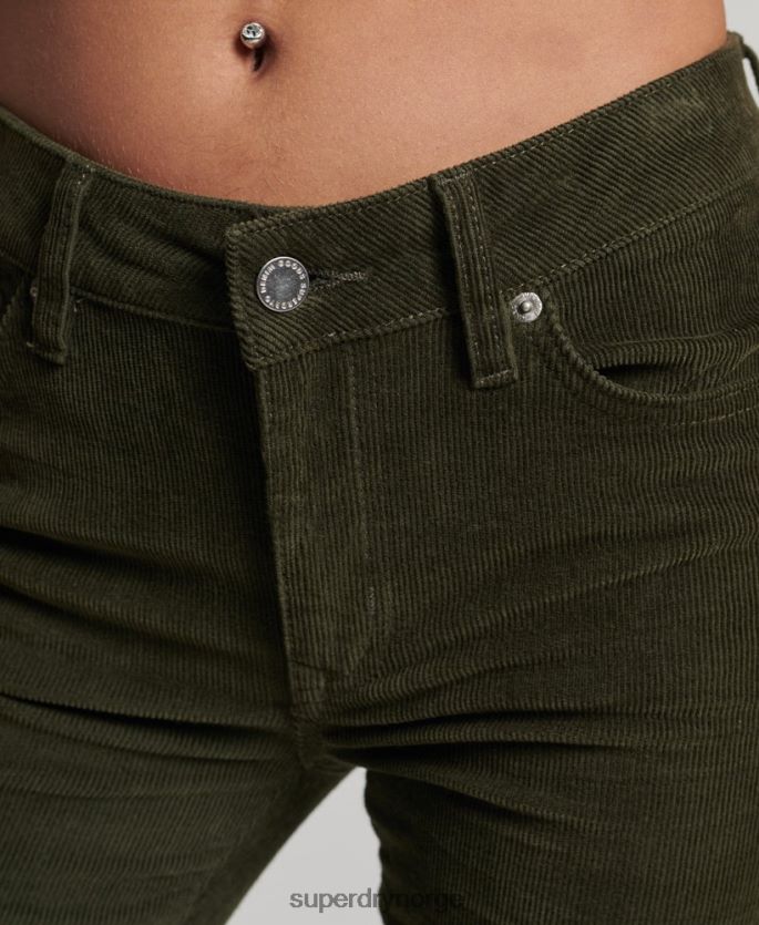 Superdry grønn klær 86P46D2580 middels høye jeans med slim cord kvinner