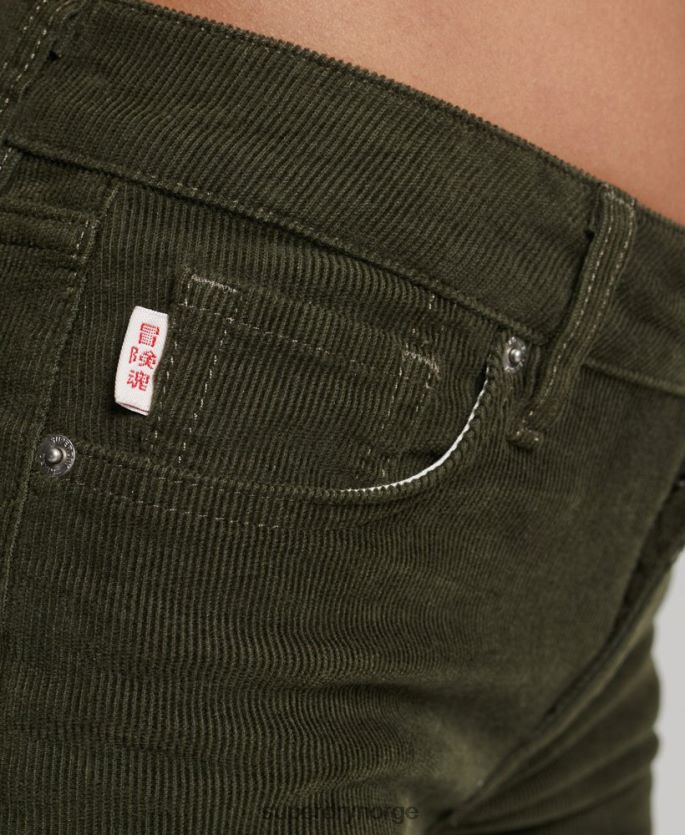 Superdry grønn klær 86P46D2580 middels høye jeans med slim cord kvinner
