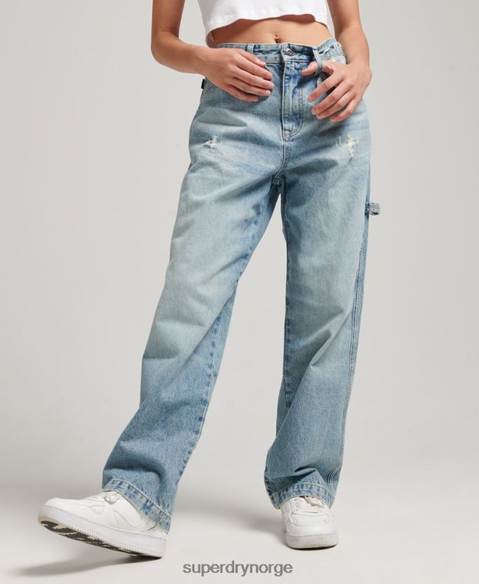 Superdry lyse blå klær 86P46D3866 vintage snekkerjeans i økologisk bomull kvinner