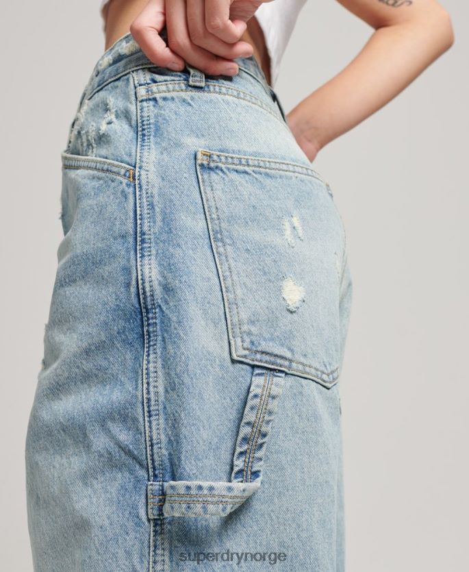 Superdry lyse blå klær 86P46D3866 vintage snekkerjeans i økologisk bomull kvinner