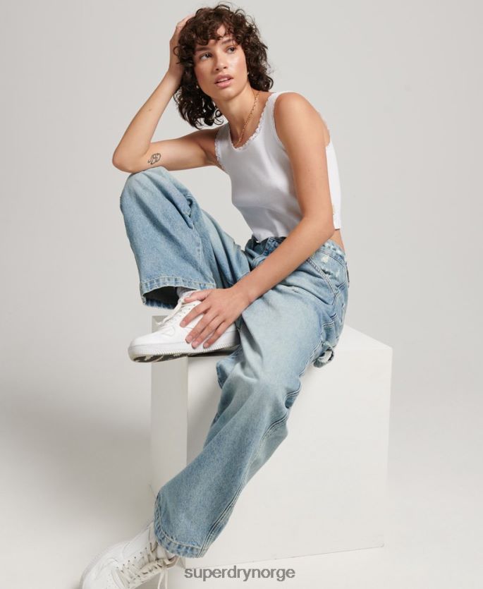 Superdry lyse blå klær 86P46D3866 vintage snekkerjeans i økologisk bomull kvinner