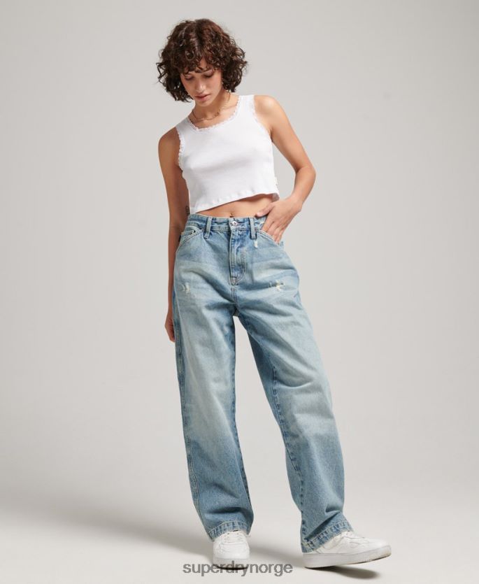Superdry lyse blå klær 86P46D3866 vintage snekkerjeans i økologisk bomull kvinner
